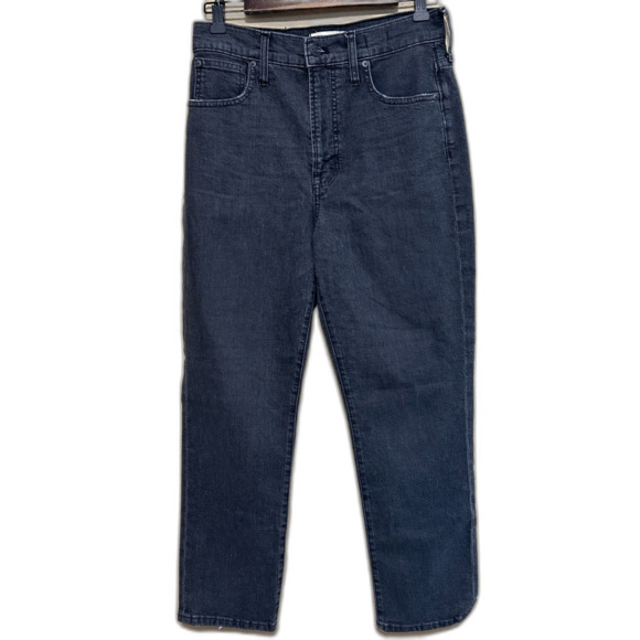 Madewell The Perfect Vintage Crop Jean Womens 28 Black High Rise Straight Leg - Picture 1 of 7